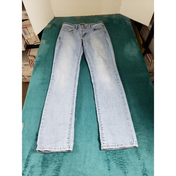 Levis 505 Jeans Size 4 Womens Blue Stretch Denim Pant Ladies Mid Rise Straight - Picture 1 of 15
